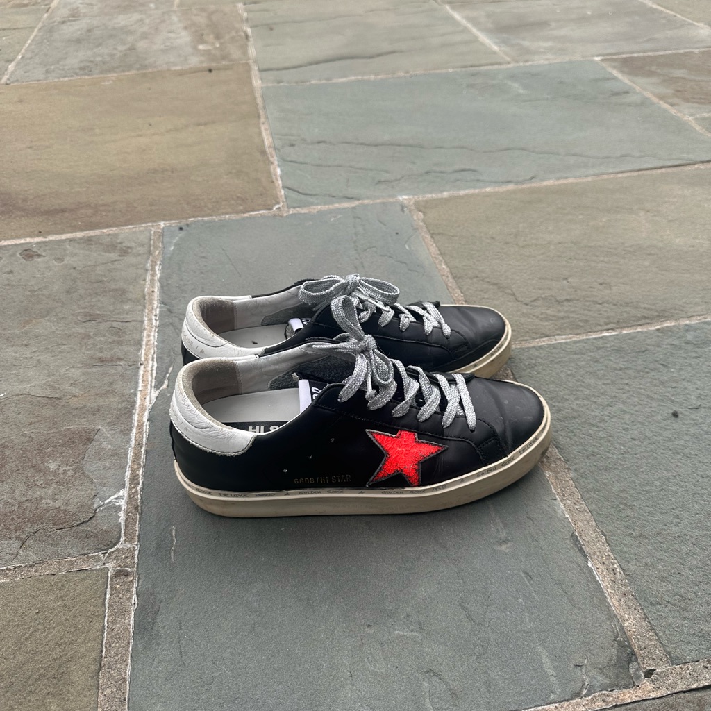 Golden Goose Pink And Black Sneakers